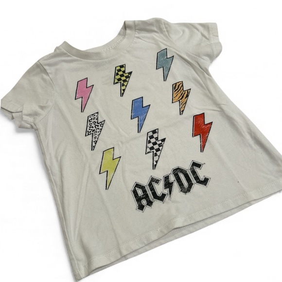 AC/DC | Shirts & Tops | Acdc Kids White Tee With Colorful Lightning ...